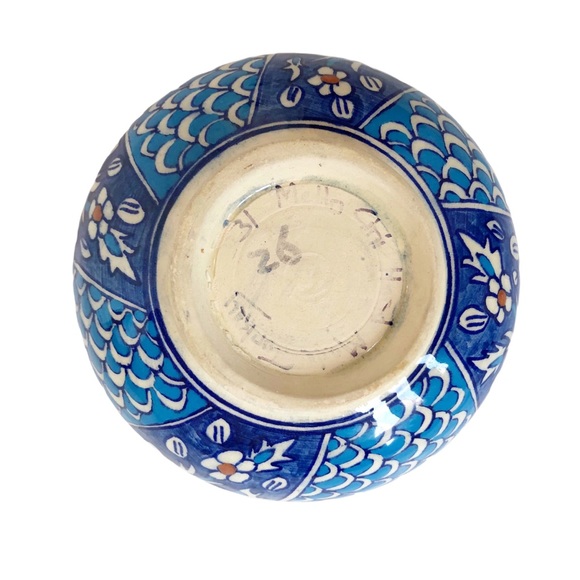 Iznik Cini Hand Painted Ceramic Turkey Bowl Art - Picture 4 of 8